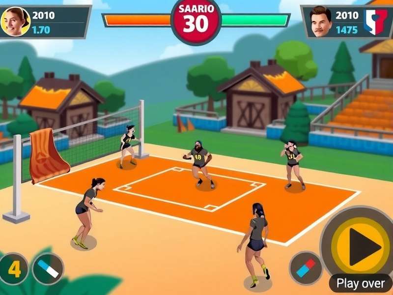 Intense volleyball action in Volley Dynasty Volley Dynasty Gameplay Screenshot
